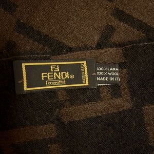 Authentic Fendi Wool Scarf Made in Italy